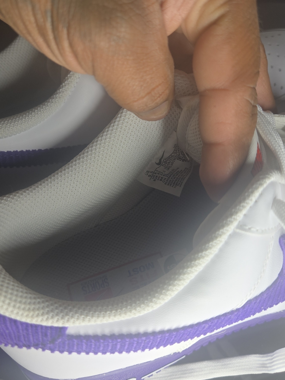 Nike Air Force 1 '07 LV8 EMB White Court Purple DB0264-100 Low Top size 9.5 - Picture 8 of 10